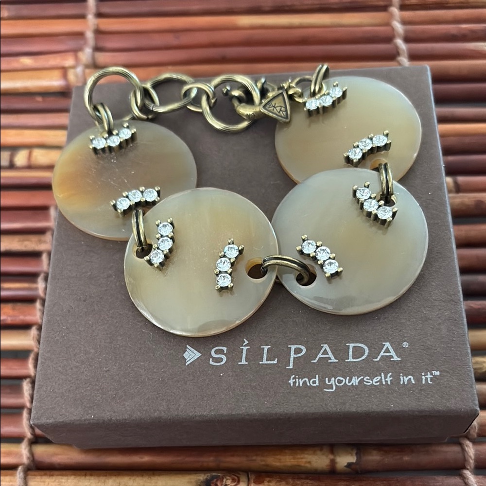 Silpada Gold and Cream Disc Bracelet KR Collection